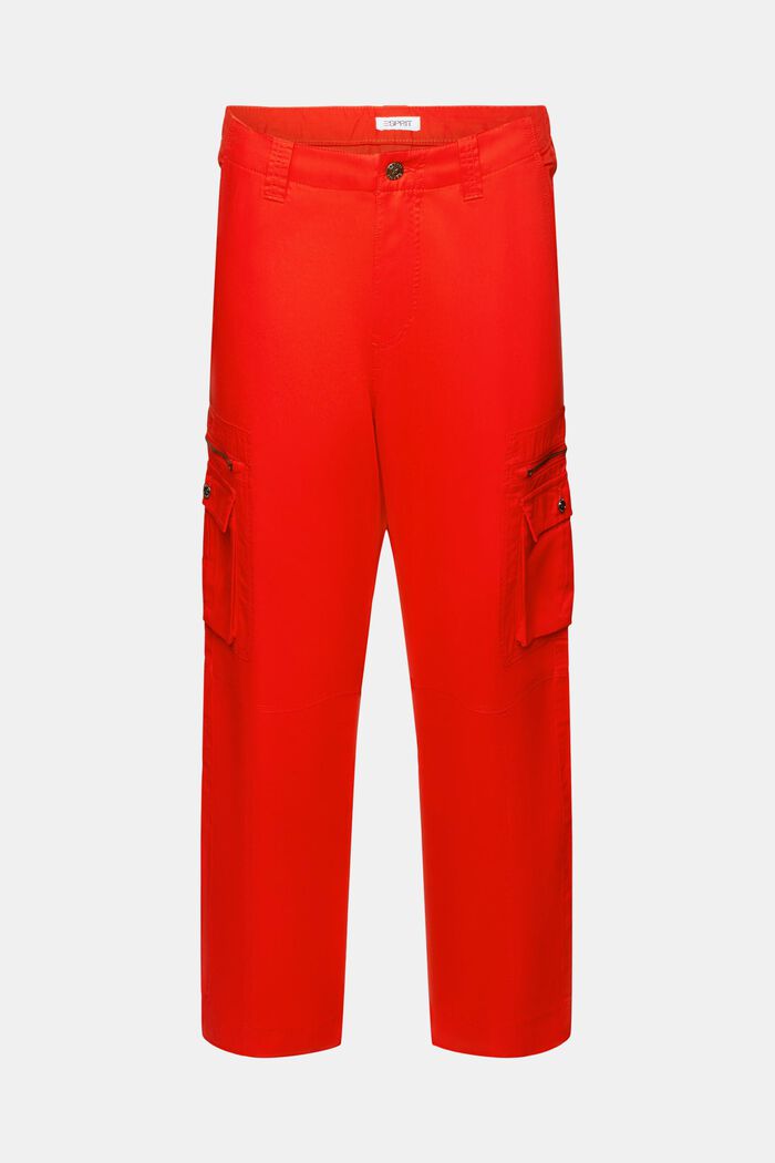 Pantalon cargo de coupe droite en twill, RED, detail image number 7