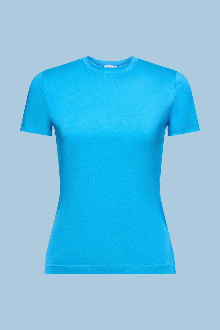T-Shirt mit Rundhalsausschnitt, BLUE, detail image number 7