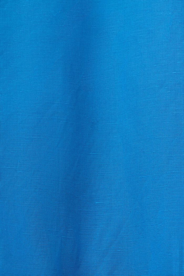 Robe tunique à ceinture en lin mélangé, BRIGHT BLUE, detail image number 4
