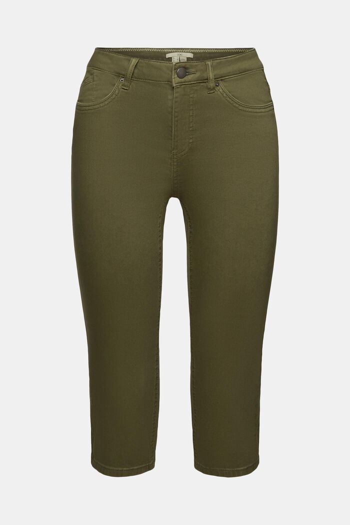 Pantalon corsaire en coton bio, KHAKI GREEN, detail image number 6