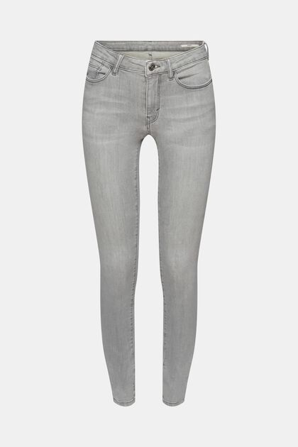 Jean Skinny à taille mi-haute, GREY LIGHT WASHED, overview