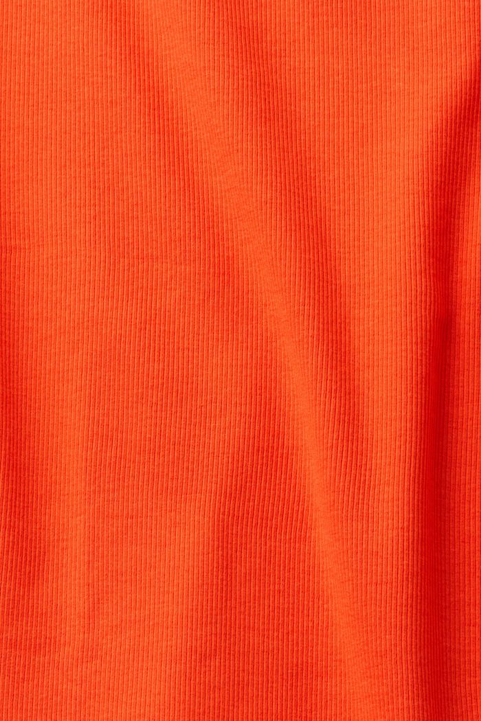 Débardeur côtelé à logo brodé, ORANGE RED, detail image number 5