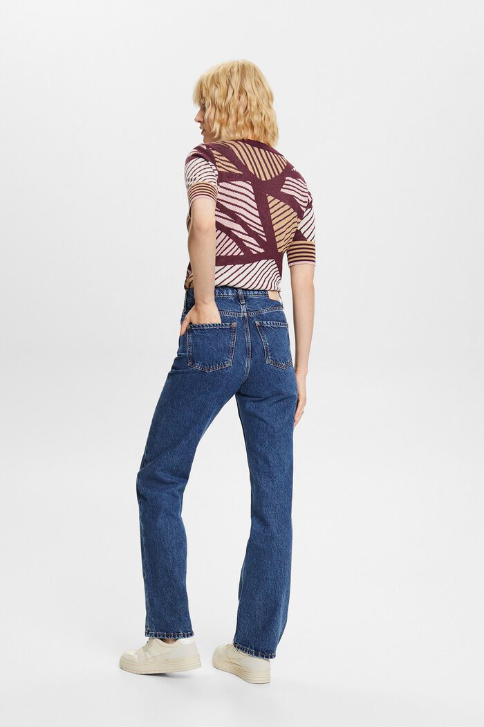 Retro-Jeans mit gerader Passform und hohem Bund, BLUE MEDIUM WASHED, detail image number 3