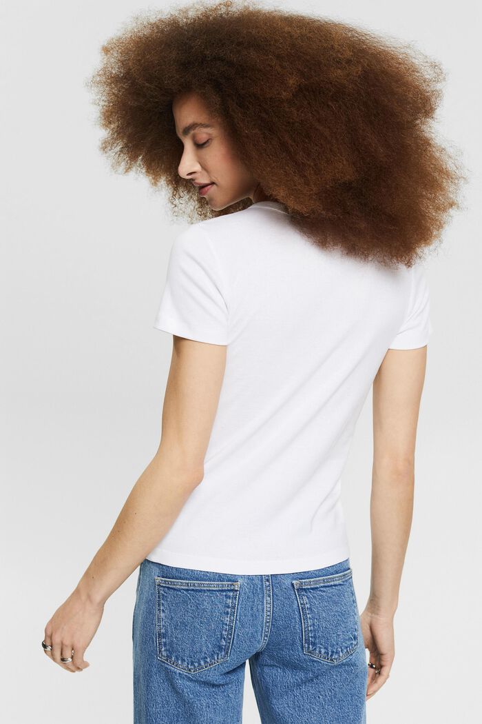 Jersey-Shirt aus 100% Organic Cotton, WHITE, detail image number 3
