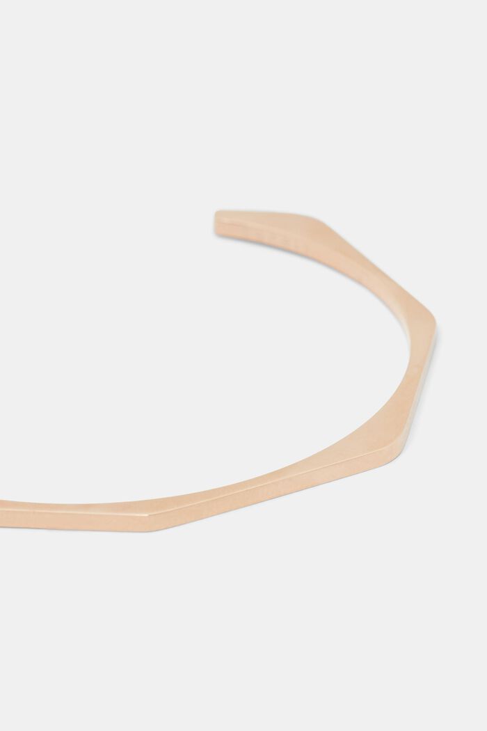 Bracelet rigide de forme angulaire, acier inoxydable, ROSEGOLD, detail image number 1