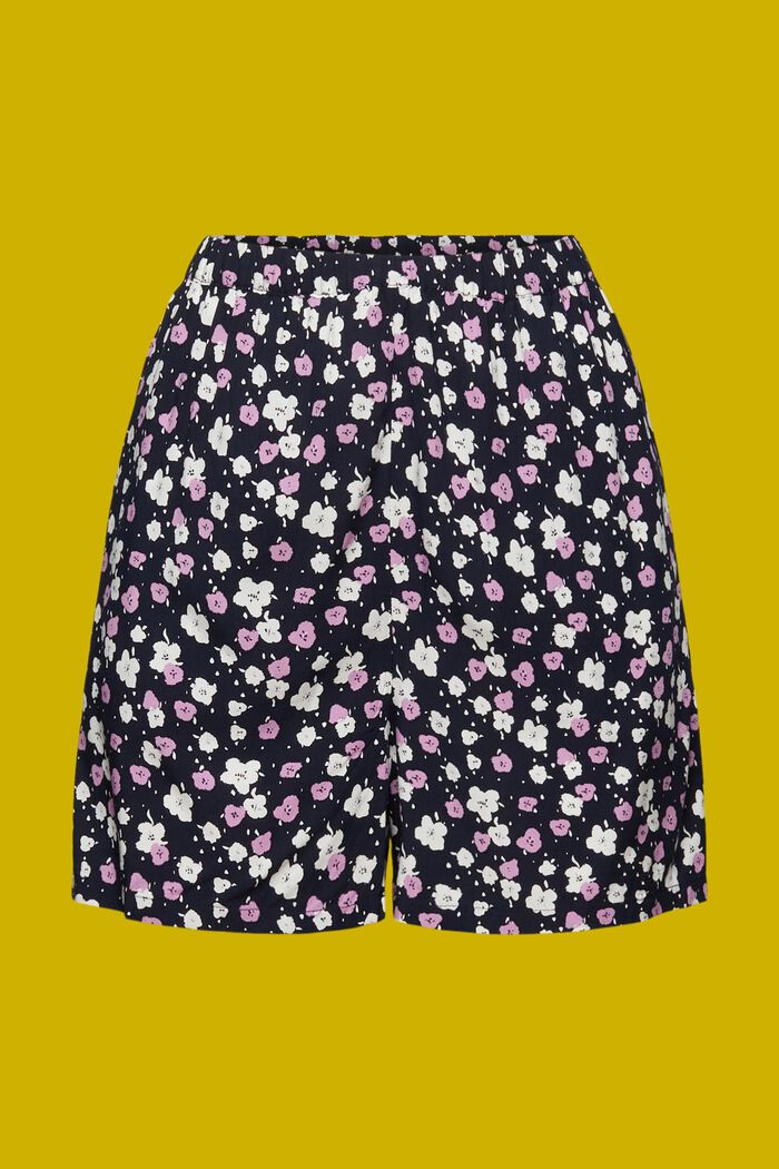 Gemusterte Pull-on-Shorts, LENZING™ ECOVERO™, NAVY, detail image number 6