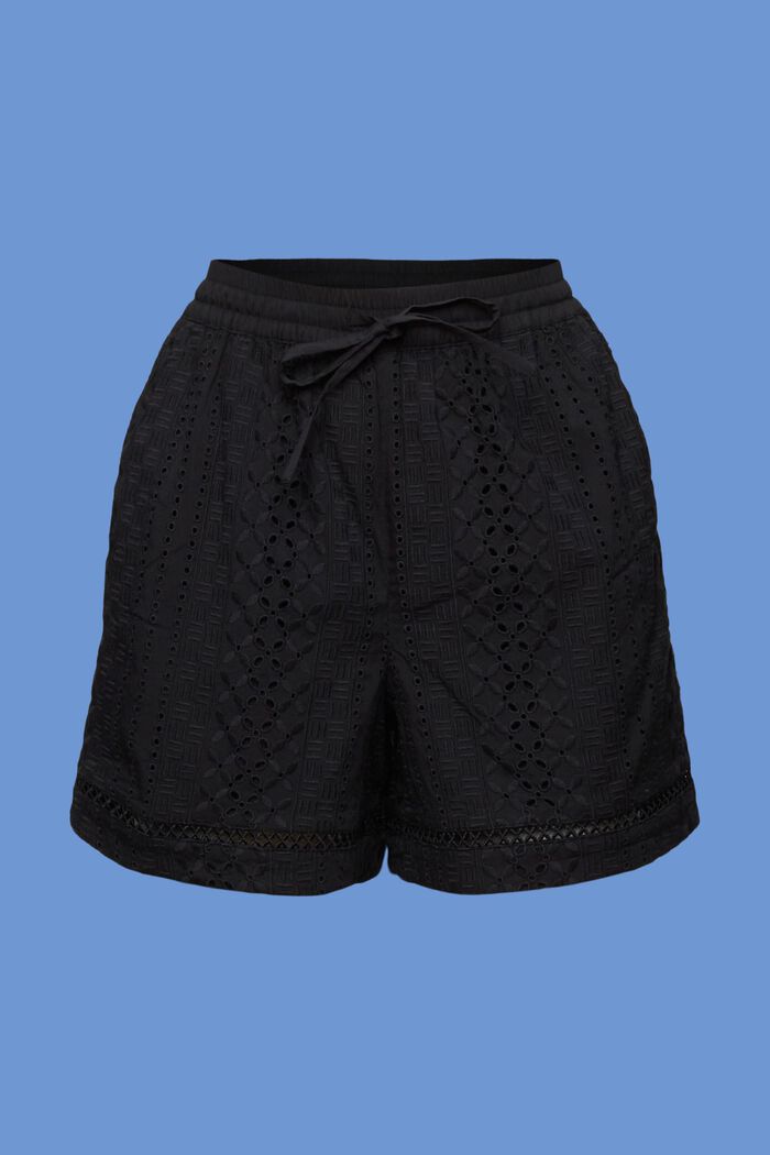 Bestickte Shorts, LENZING™ ECOVERO™, BLACK, detail image number 6