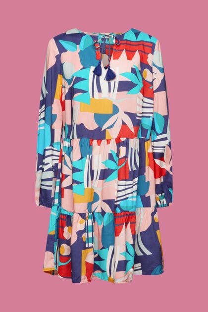 Strandkleid mit mehrfarbigem Print