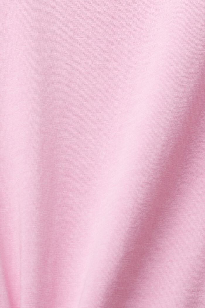T-Shirt mit V-Ausschnitt aus Baumwolle, LILAC, detail image number 4