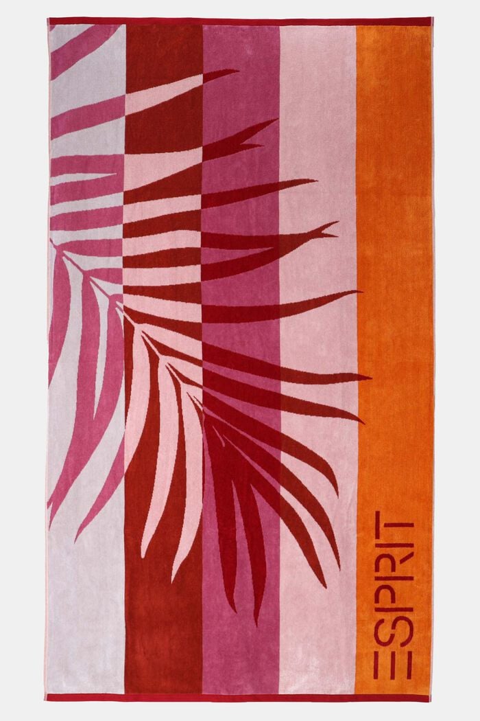 Serviette rayée à feuille de palmier, ROSE, overview