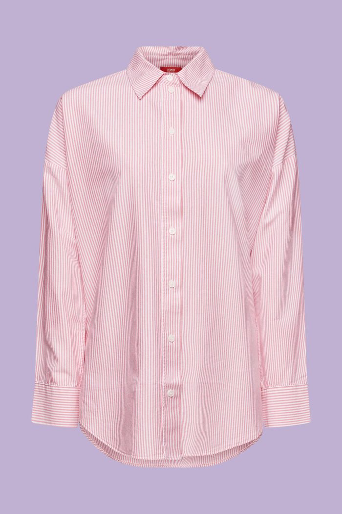 Übergroßes, gestreiftes Baumwollhemd, PINK, detail image number 5