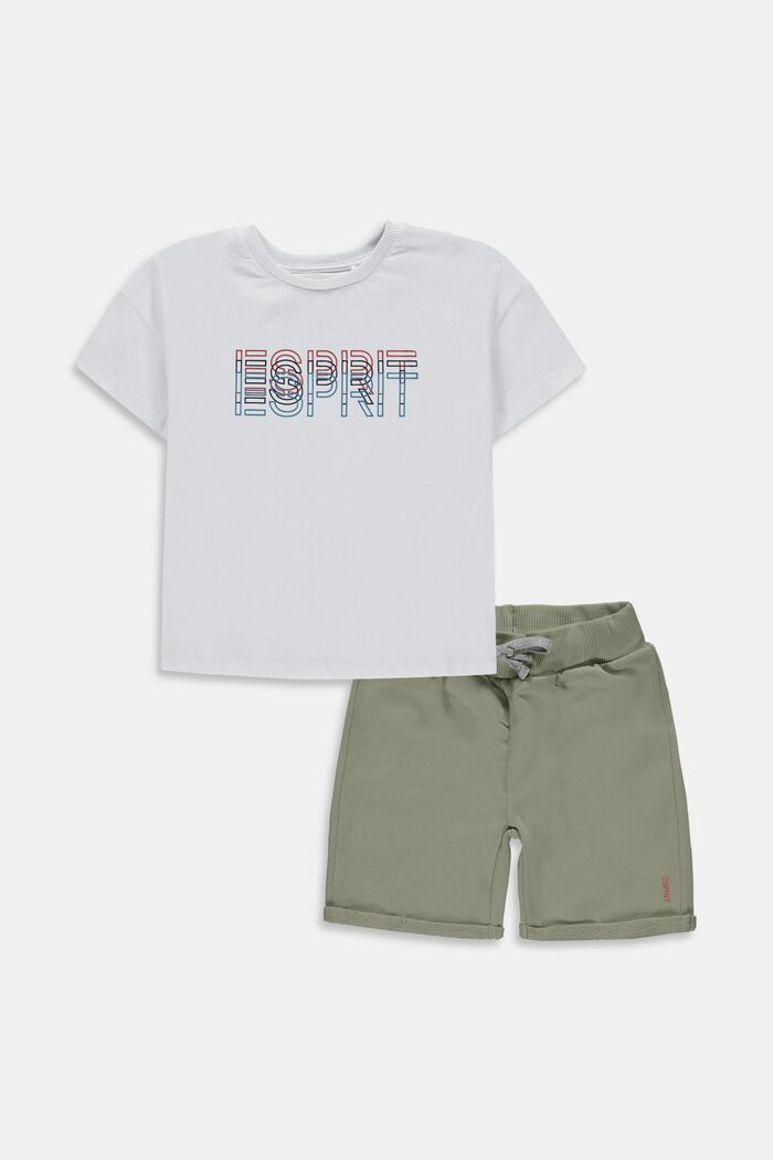Lot mixte : Lot mixte : t-shirt et short à logo imprimé, WHITE, detail image number 0