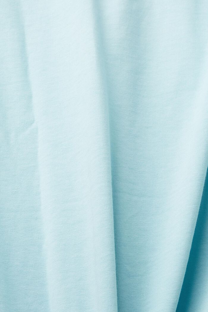 Bedrucktes Jersey-T-Shirt, 100 % Baumwolle, LIGHT TURQUOISE, detail image number 4