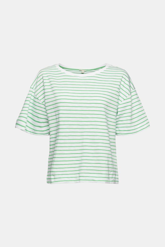 T-Shirt mit Streifenmuster, GREEN, overview