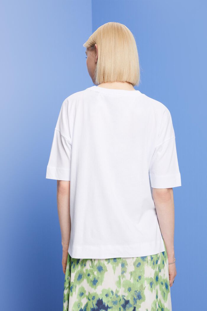 T-shirt oversize à imprimé, TENCEL™, WHITE, detail image number 3