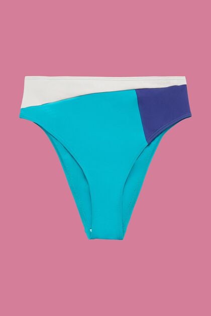 Bikinihose mit hohem Bund im Colour Block-Design