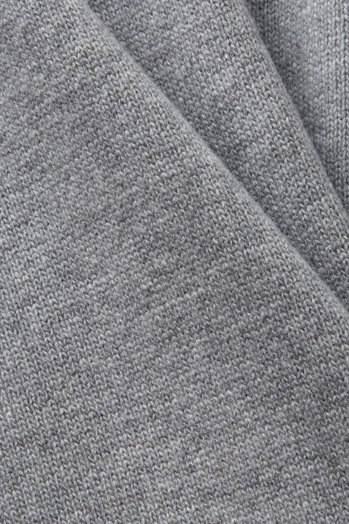 Cardigan à col en V en laine mélangée, MEDIUM GREY, detail image number 5