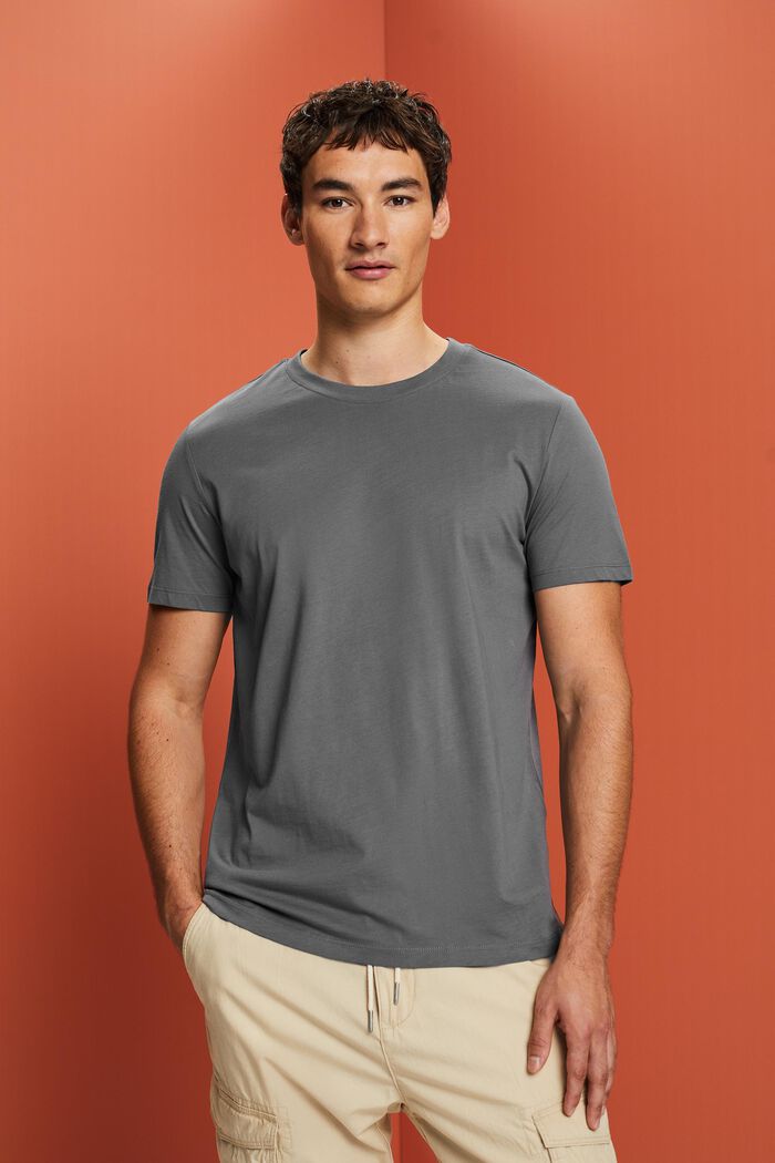 Jersey T-Shirt, 100% Baumwolle, DARK GREY, detail image number 0