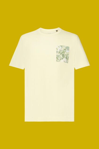 Jersey-T-Shirt mit Brust-Print, 100 % Baumwolle