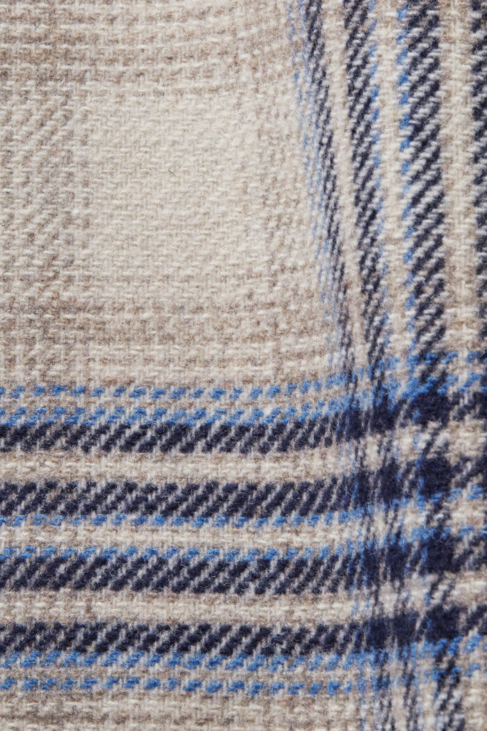 Surchemise à carreaux en laine mélangée, OFF WHITE, detail image number 5