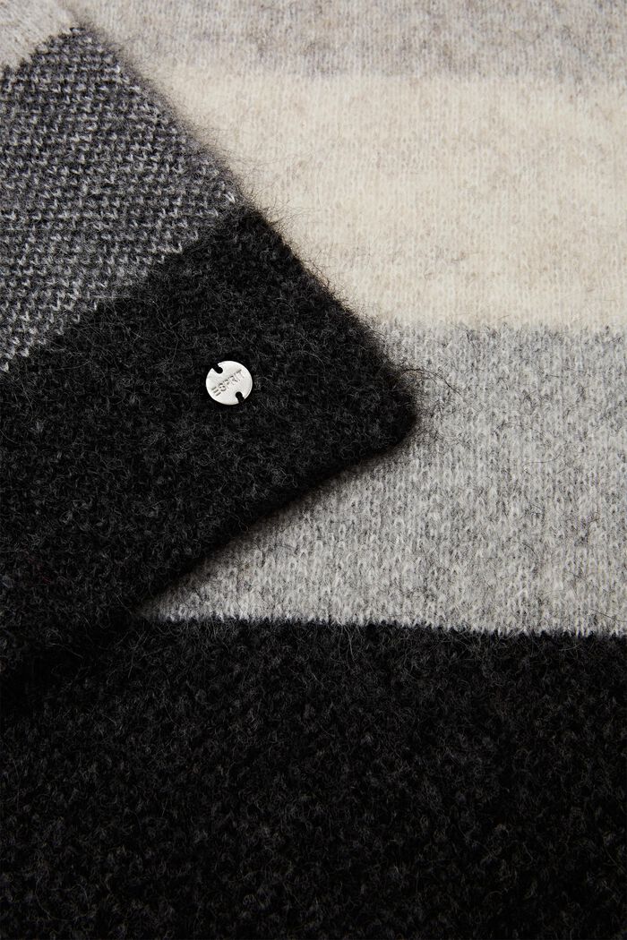 Jacquardschal aus Mohair und Wolle, GREY, detail image number 1