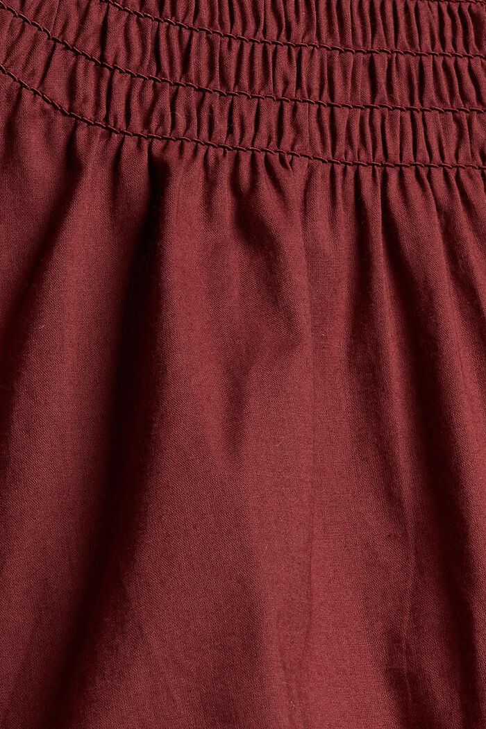 Gesmokte Bluse aus 100% Organic Cotton, GARNET RED, detail image number 4