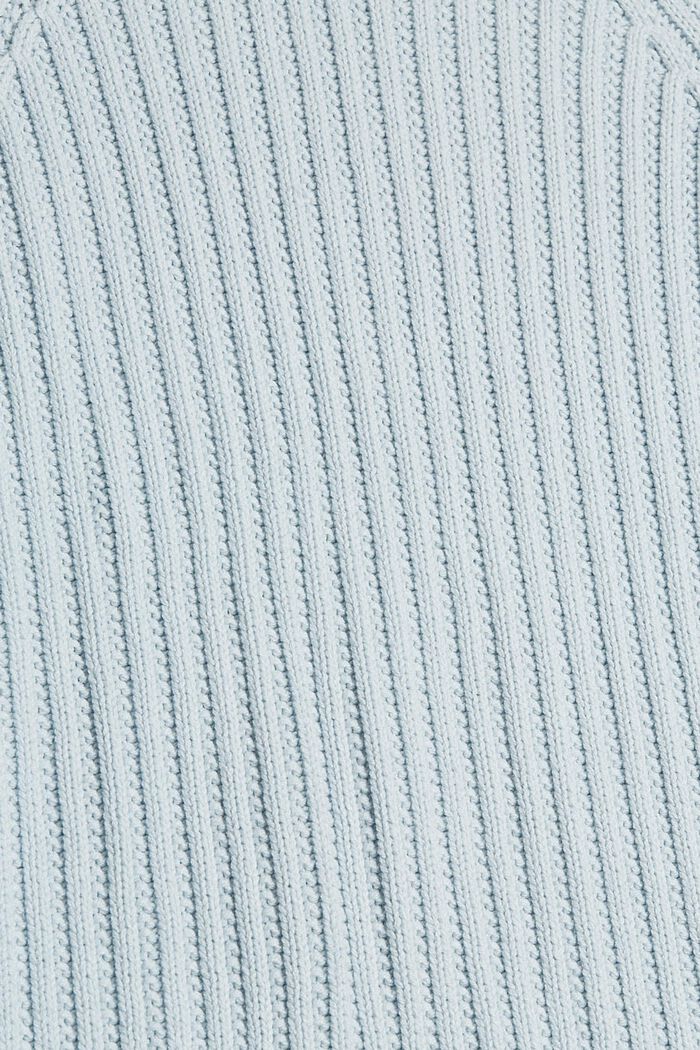 Pull-over en maille côtelée, coton biologique mélangé, PASTEL BLUE, detail image number 4