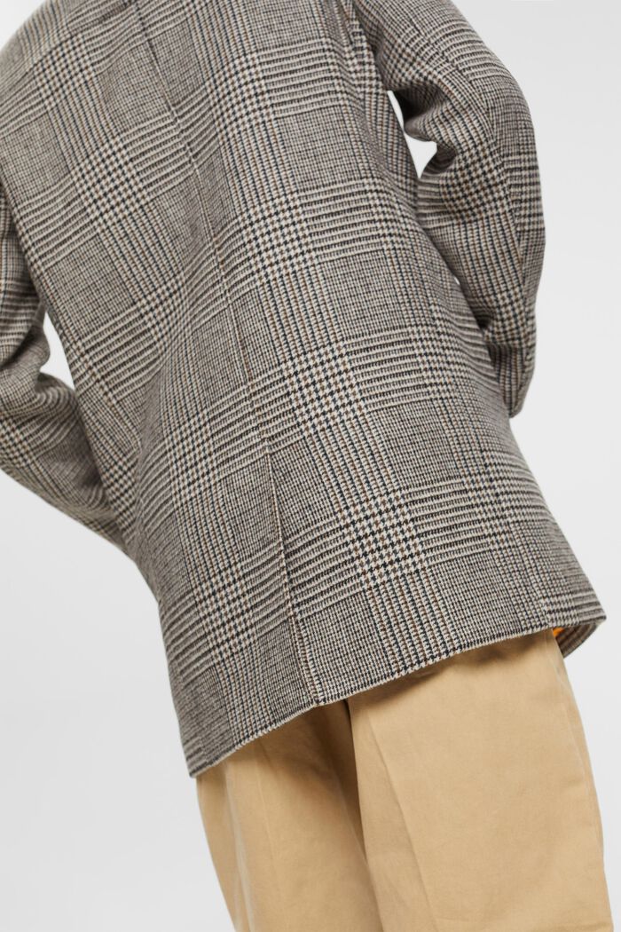 Manteau en laine mélangée à carreaux prince-de-galles, GREY, detail image number 2