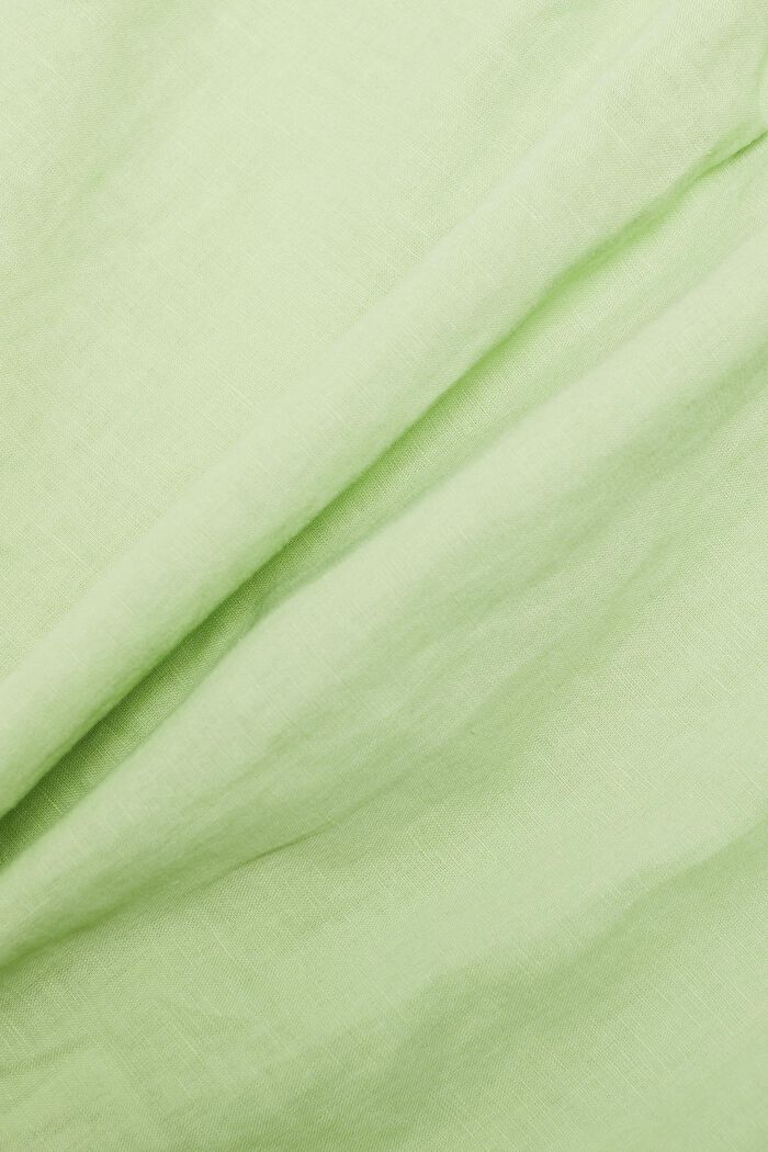 Ärmellose, gesmokte Bluse aus Baumwolle-Leinen-Mix, LIGHT GREEN, detail image number 5