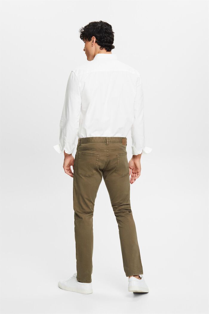 Pantalon de coupe Slim Fit, coton biologique, DARK KHAKI, detail image number 2