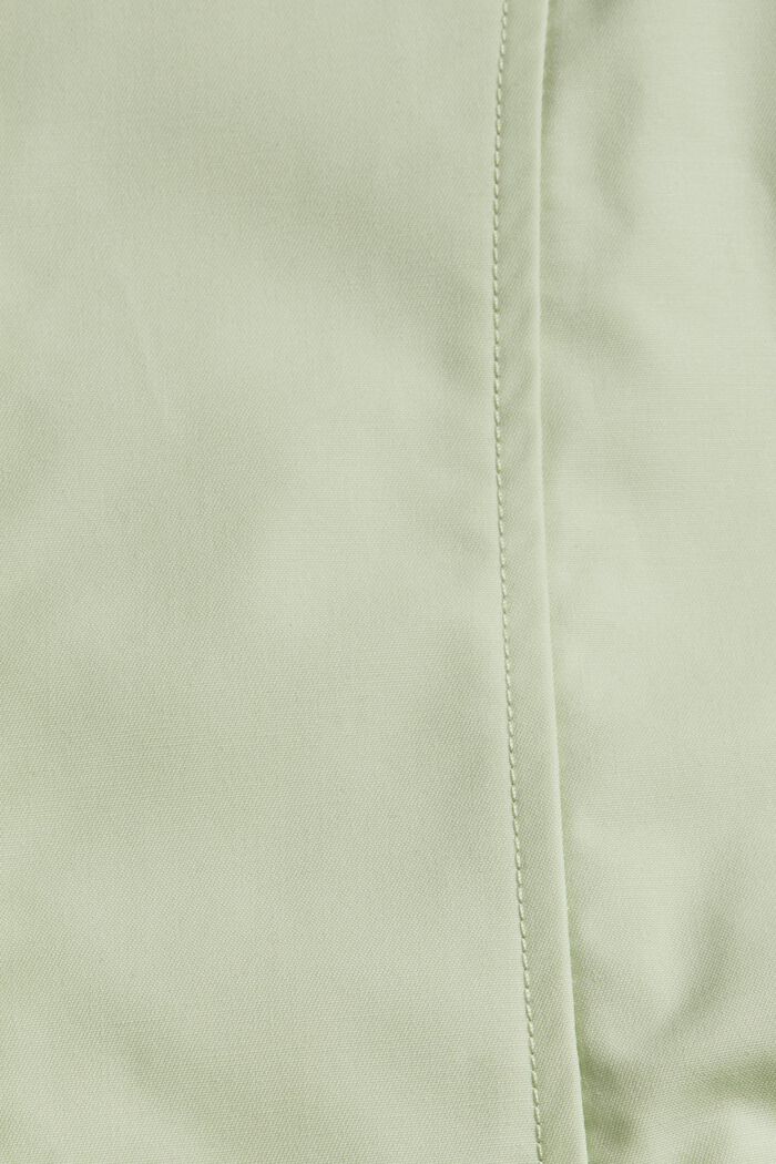 Trench-coat court à ceinture, coton biologique mélangé, PASTEL GREEN, detail image number 4