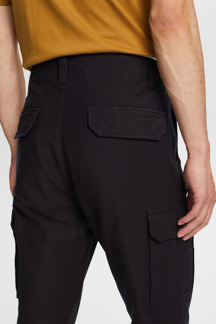 Pantalon cargo en coton, BLACK, detail image number 4