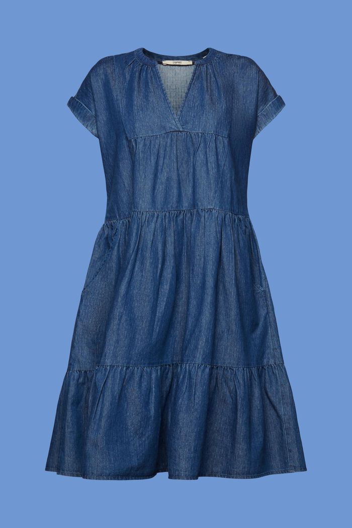 Robe en jean légère, 100 % coton, BLUE MEDIUM WASHED, detail image number 6