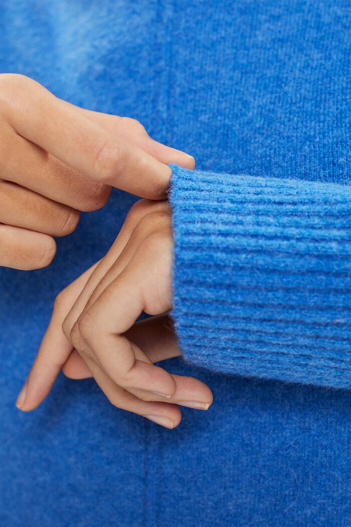 Mit Wolle: flauschiger Pullover mit Stehkragen, BRIGHT BLUE, detail image number 0