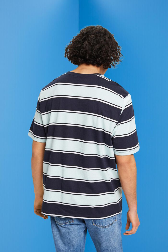 T-shirt rayé en coton durable, NAVY, detail image number 3
