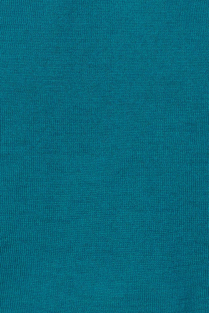 Cardigan effet cache-cœur en maille, coton biologique, BLUE CORAL, detail image number 3