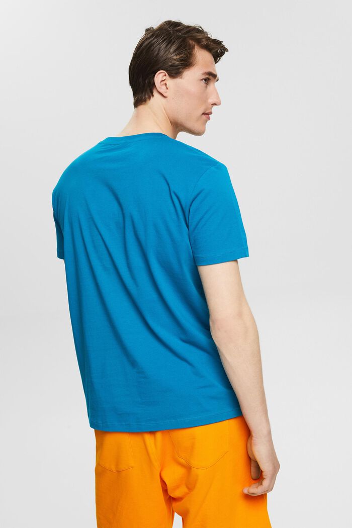 T-shirt en jersey à grand imprimé sur le devant, TEAL BLUE, detail image number 3