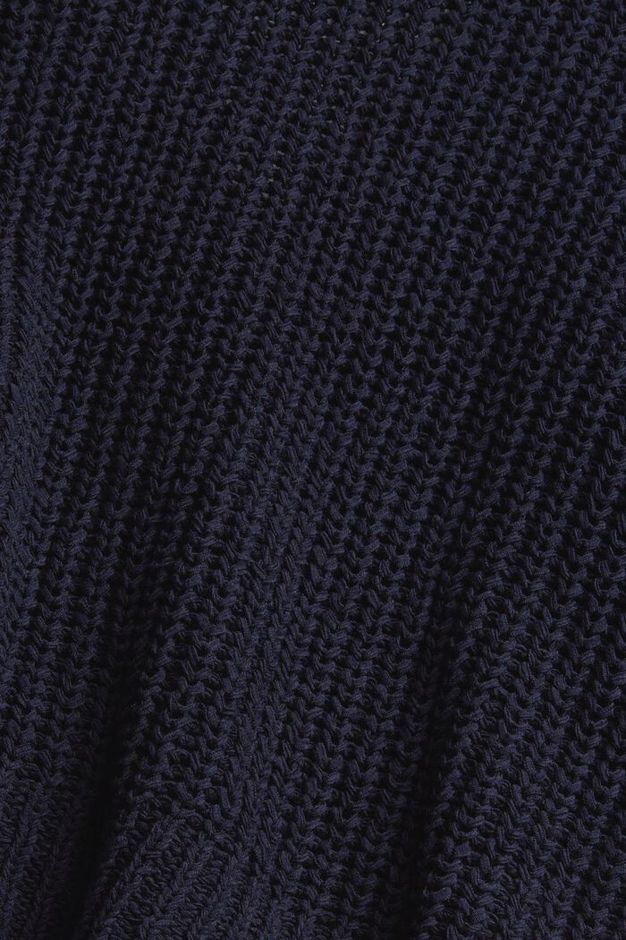 Cardigan en fil ruban, coton mélangé, NAVY, detail image number 4