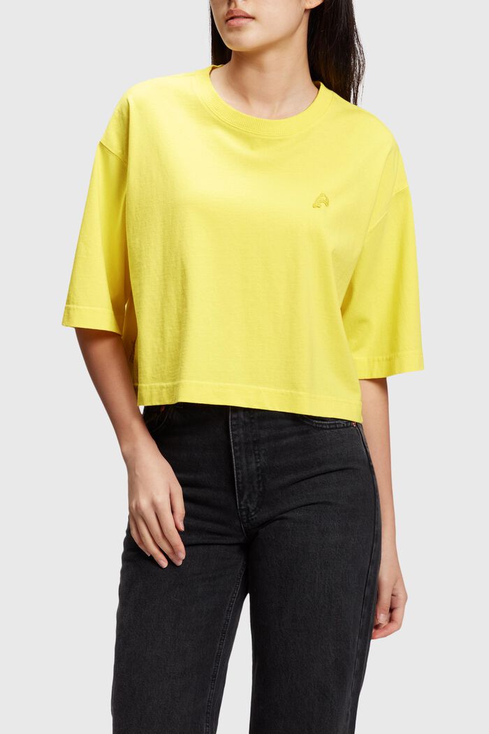 Cropped T-Shirt mit Delfin-Patch