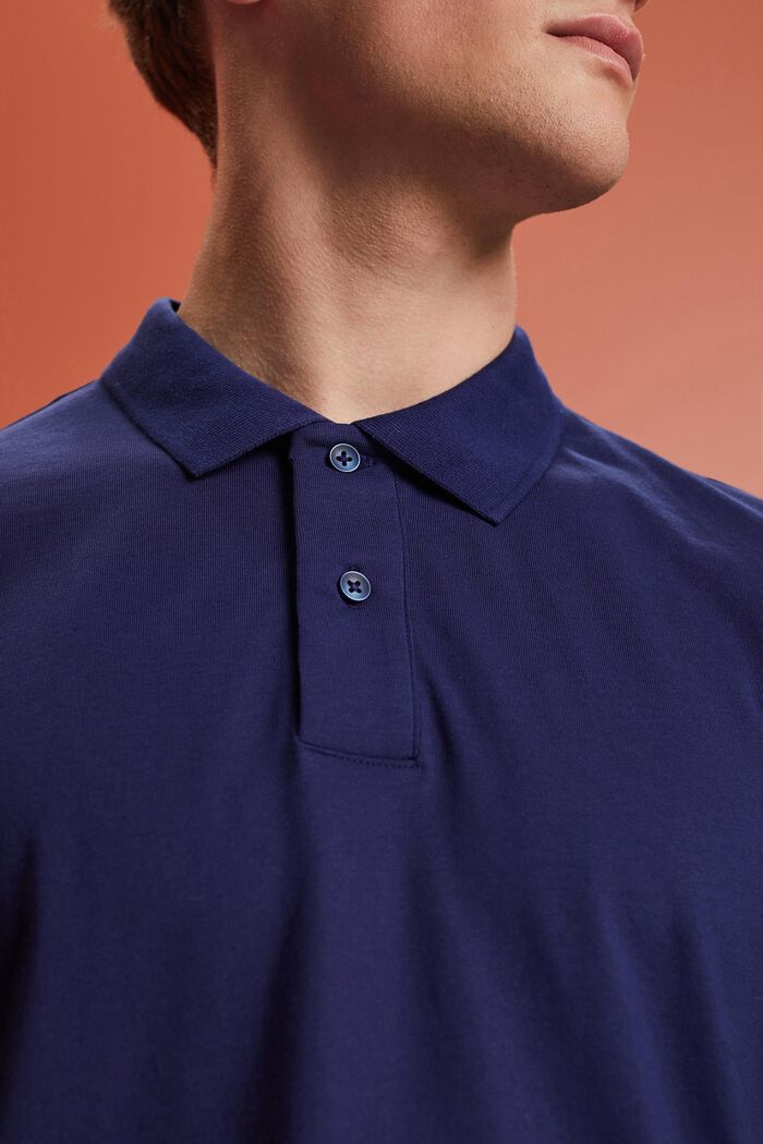 Poloshirt aus Jersey, 100 % Baumwolle, DARK BLUE, detail image number 2