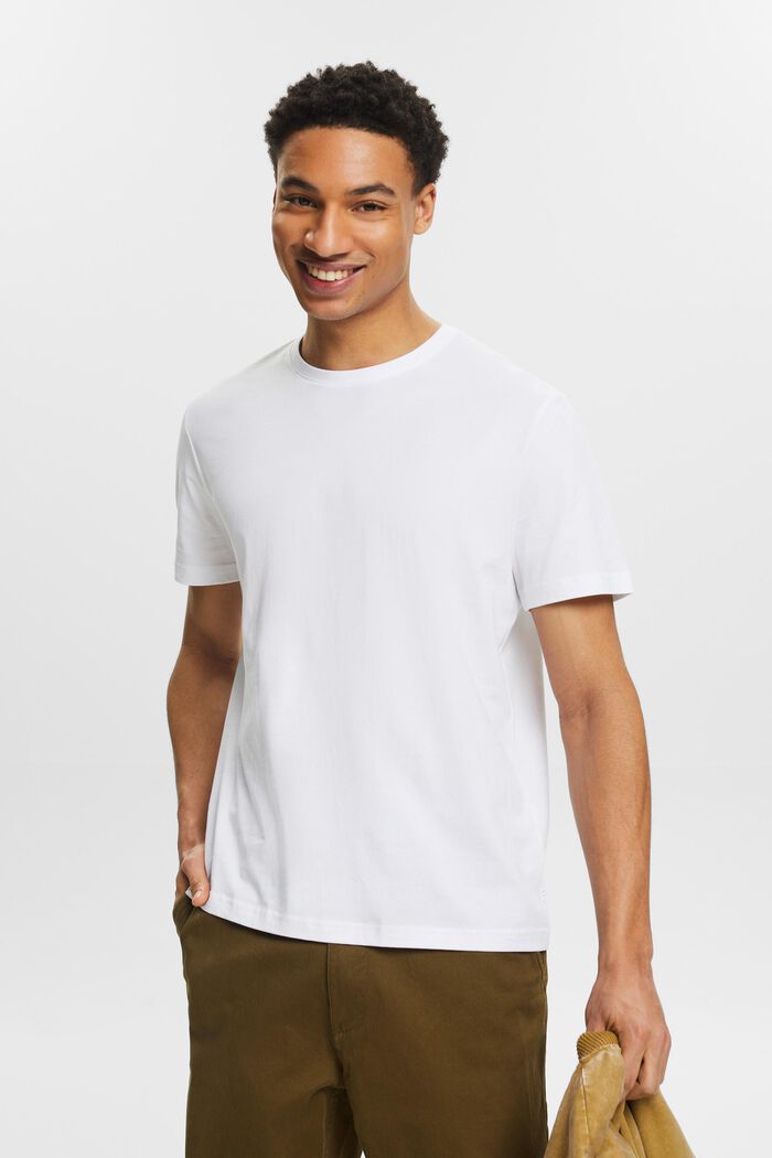 T-shirt à manches courtes et col ras-du-cou, WHITE, detail image number 0