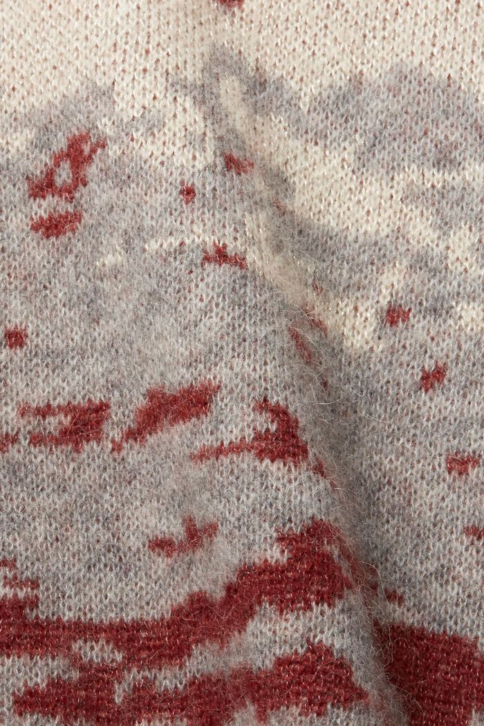V-Neck-Pullover aus Wollgemisch, TERRACOTTA, detail image number 6