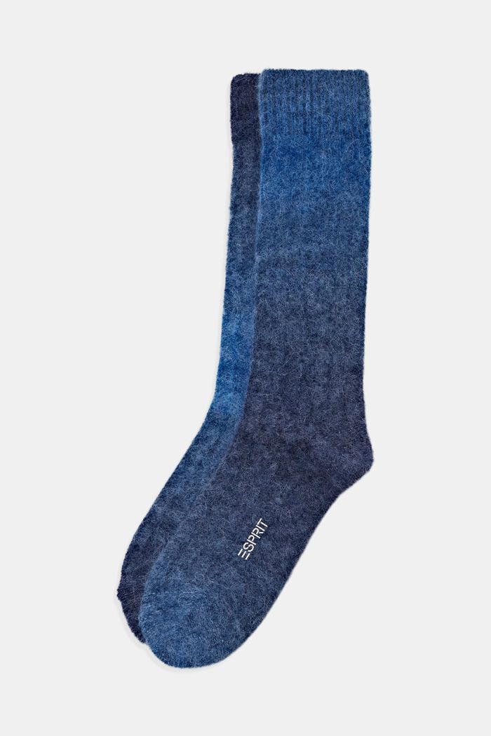 Chaussettes en mélange de laine et d’alpaga, BLUE, detail image number 0