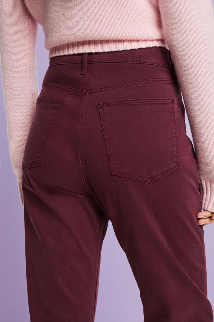 Twill-Hose in schmaler Passform, BORDEAUX RED, detail image number 4