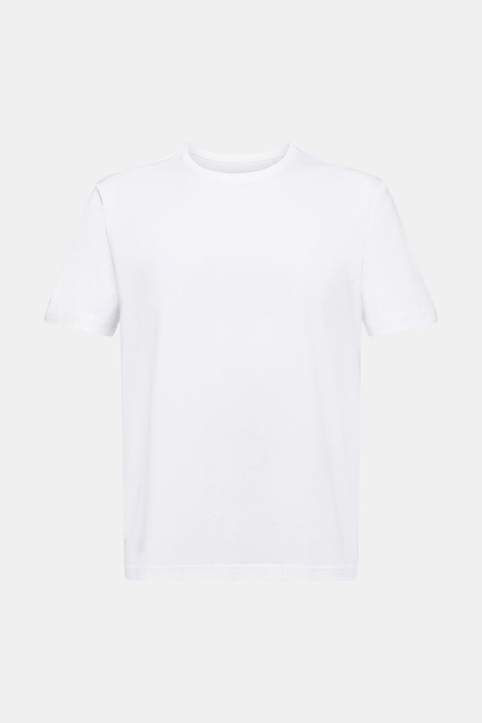 T-shirt col ras-du-cou en jersey de coton Pima, WHITE, detail image number 6