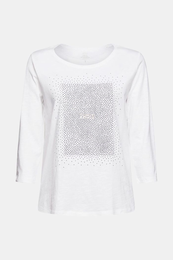 Shirt mit 3/4 Ärmeln und Print, WHITE, detail image number 6