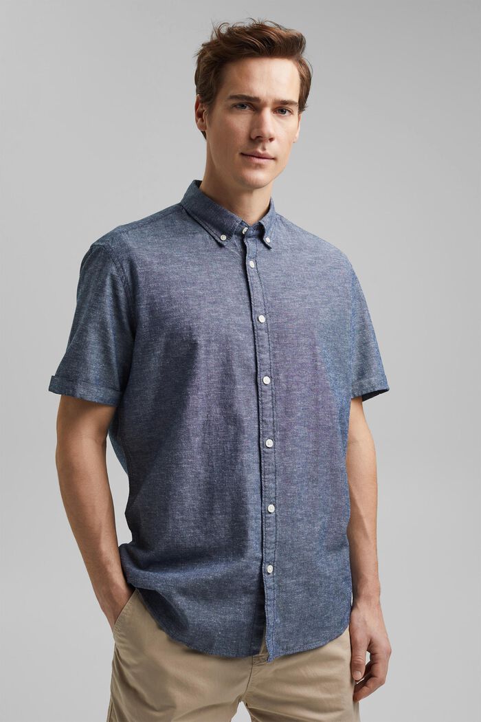 Leinen/Organic Cotton: Kurzarm-Hemd