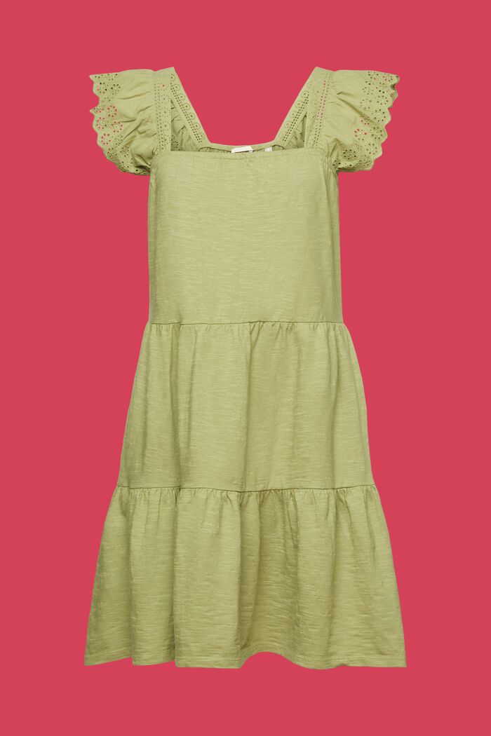 Jerseykleid mit Ärmeln aus bestickter Spitze, PISTACHIO GREEN, detail image number 6