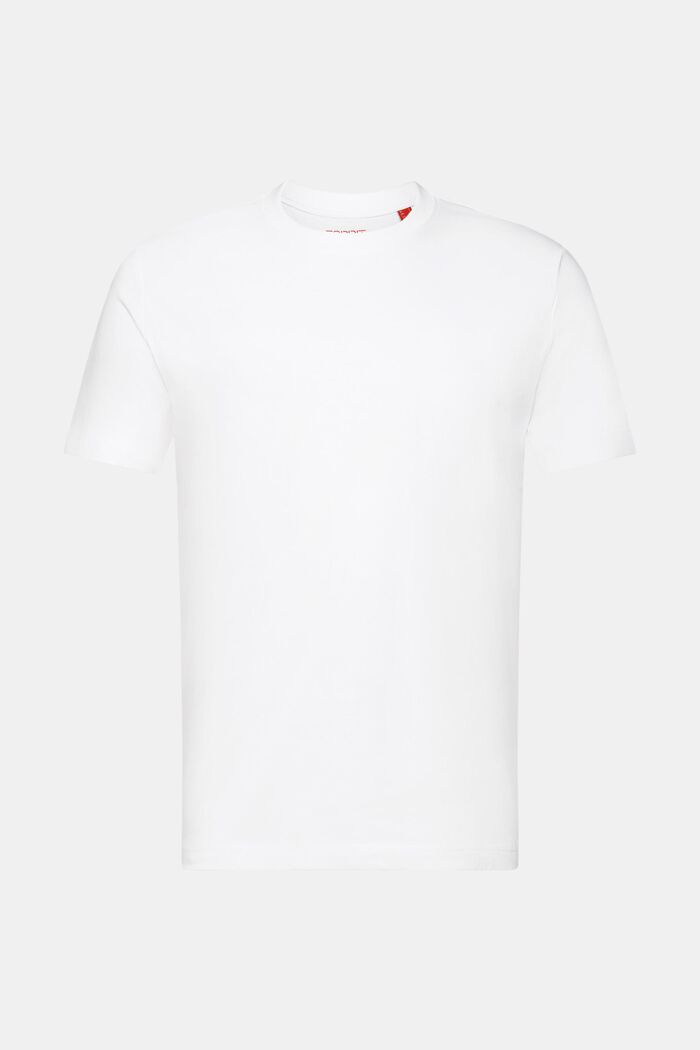 T-shirt à col rond en jersey de coton Pima, WHITE, detail image number 7