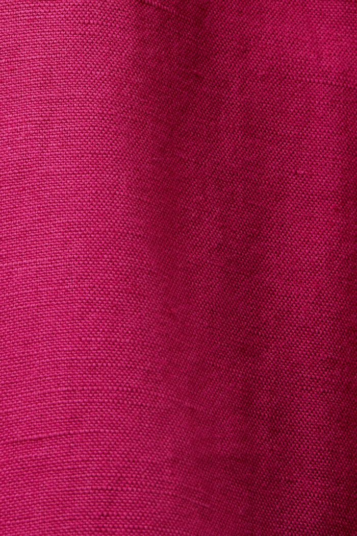 Jupe-culotte en coton et lin dotée d’une ceinture à nouer, DARK PINK, detail image number 6